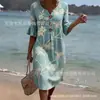 Chegada Nova 2026 Saia Longa com Decote V, Renda Folha de Lótus, Botão, Moda Personalidade Casual para o Dia a Dia, Estilo Verão Mulheres