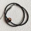Collar Colgante de Ónice Negro Natural y Jade Cuentas Hechas a Mano Diseño de Nicho Simple Versátil Hebilla Segura Cadena de Hueso para Mujeres