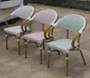 Mesa y Sillas de Comedor para Café en Restaurante al Aire Libre Combinación Silla de Mimbre Mesa de Café Patio de Villa Jardín Balcón con Rocío Ocio al Aire Libre Mimbre