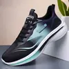 Sapatos masculinos de tamanho grande com colagem a frio, novos sapatos de malha respirável, sapatos casuais, tênis esportivos ultraleves, tênis de corrida com sola macia antiderrapante e absorção de choque