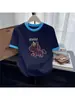 Camiseta de Algodón Elegante con Bloques de Color y Manga Corta para Mujer con Cuello Colorido, Camiseta Básica Versátil de Moda para Primavera y Verano