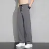 Pantalones Largos de Seda Helada de Verano para Hombre, Pantalones Deportivos Finos, Holgados, de Pierna Recta, Pantalones Casuales, Pantalones Versátiles de Color Sólido, Pantalones de Chándal para Hombre