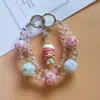 Novo Pingente de Contas Feito à Mão Bubble Mate Bola de Flores Coloridas Corrente para Celular Chaveiro Acessórios para Pendurar em Bolsa Carro