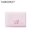 Billetera corta para mujer estilo coreano, fresca y linda, con diseño de animales lindos, tarjetero pequeño y monedero de estilo Ins para estudiantes, moderno