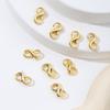 Chapado en Cobre Oro Verdadero 18K Hebilla de Langosta Doble Abierta de 8 Caracteres Hebilla de Resorte Conexión de Bobina para Collar de Perlas Casero DIY B99