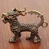Latão Longsheng Jiuzi Pingente Sólido Antigo Yazi Ornamento Decorativo de Mesa Gourmet Guidão Brinquedo Artesanato de Latão