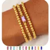 Pulseiras de 12 Pedras de Nascimento Amazon Transfronteiriças, Modernas e Únicas, Estilo Europeu e Americano de Nicho, Pulseiras Elásticas Empilháveis para Mulheres