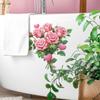 Pegatinas de pared autoadhesivas con diseño de rosa rosa para baño, decoración del hogar, venta al por mayor, HY-M390