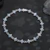Collar Infinito de Trébol de Cuatro Hojas Estilo Hip Hop Europeo y Americano Cobre Incrustado con Circonita de Colores 5A Cadena para Clavícula Estilo Rap Callejero Unisex Joyería