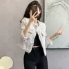 Abrigo corto blanco para mujer, elegante top nuevo de otoño estilo francés lady