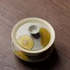 Rinyu Guisong Pintado à Mão Jardim de Pereiras Ganso Branco Pequeno Registro Três Talentos Gaiwan Conjunto de Chá Kung Fu Caseiro Chinês Tigela de Preparo de Chá Tigela de Chá de Respeito