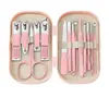 Conjunto portátil de cortadores de unha, kit com 8 peças, para uso doméstico, incluindo ferramentas para cuidados com os pés e nail art, cortadores de unha, tesouras e aparadores de unha, atacado