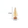 Árbol de Navidad de Escritorio Transfronterizo, Mini Árbol de Navidad Verde con Nieve sobre Sisal, Decoración Navideña Árbol de Pino Artificial