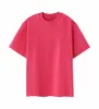 Camisa de manga corta pesada desgastada de 430 g (Hilo doble de 16 hilos) camiseta de moda con cuello redondo, casual y cómoda con diseños estampados y bordados