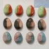 Parche ovalado de doble color de haba, media píldora, joyería DIY, personalidad, moderno, aretes accesorios versátiles, material de resina, venta al por mayor
