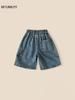 Roupa Infantil Meninos Conjunto de Manga Curta 2025 Verão Novo Estilo Coreano Rasgado Manga Curta Casual Shorts Jeans Conjunto Moderno de Duas Peças