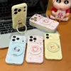 Funda para teléfono Winnie the Pooh Oso de Fresa Shin-chan con soporte giratorio para Apple 17 Pro Max, Huawei, Xiaomi 17, ventana grande para pantalla