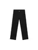 Jeans Rectos Forrados de Polar Negro para Mujer, Invierno Tallas Grandes, Figura de Pera, Cintura Alta, Elásticos, Petite, Pantalones Cigarette