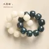 La belleza del mundo está dispuesta a enlazarse contigo blanco degradado Jade Bodhi giro a mano para hombres y mujeres giro en el dedo suave giro a mano para estudiantes