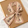 Pañuelo de Seda Estilo Francés Diadema Otoño Delgado Perezoso Vintage Pañuelo de Seda Pequeño Largo para Mujer Cinta Bufanda Decorativa Pañuelo de Cabeza Cinta