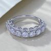 Anel de Prata Esterlina S925 2024 com Zircônia de 3mm, Anel de Linha de Alto Padrão de Luxo, Anel da Moda, Presente para Mulheres, Little Red Book