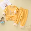Conjunto de Ropa Interior Térmica para Niños, Pijama Térmico para Niños, Conjunto de Otoño para Niños Mayores, Ropa Térmica de Algodón para Capa Base de Niñas para Invierno