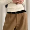Cinto Fino de Camurça Vintage para Mulheres, Estilo Nicho de Luxo, Adequado para Vestidos e Jeans, Cinto Decorativo Acessório Versátil