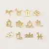 Joyas Transfronterizas Acero Inoxidable Pequeños Colgantes de los Doce Signos del Zodiaco Pulsera de Cristal Charms Colgantes Simples de Collares Zodiacales