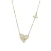 Electrochapado en oro real circón microincrustado cadena para clavícula de temperamento para mujer sensación de alta gama estilo ins collar exquisito collar de amor al por mayor