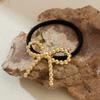 Anillo para el Pelo de Metal con Forma de Lazo Transfronterizo Nuevo Diseño de Nicho Lujo Ligero Tendón de Goma Cuerda para la Cabeza de Cola de Caballo Baja para Mujer