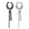 Pendientes de cadena con borlas estilo coreano para hombre, aretes de moda, pendientes de acero de titanio, sin perforaciones
