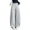 Jeans Fashion Scimitar de Cintura Alta Relaxado 2026 Verão Novo Versátil Solto Casual Calça Reta Que Valoriza a Silhueta
