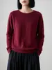 Suéter de punto trenzado de alta gama para mujer para primavera y otoño, hecho de seda de hielo y Tencel, sin costuras, de corte holgado, estilo francés, top básico casual