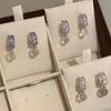 Pendientes de resina con forma de C, de estilo ins coreano, con circonita súper brillante y pasador de plata, de diseño delicado y suave, pendientes de alta gama