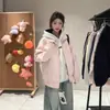 Chaqueta de cuero rosa con cuello alto para hombre y mujer, abrigo corto cortavientos e impermeable estilo americano de otoño, chaqueta de béisbol limpia para parejas