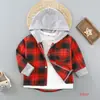 Camisa de manga larga para niños Cuadros ropa de primavera y otoño para bebé top cárdigan de camisa para niños estilo occidental con capucha para primavera y otoño