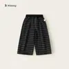 Roupas Infantis Bangxuan Calças para Meninas Clássicas Versáteis Calças Listradas para Crianças Pequenas Largas Calças de Pierna Larga para Bebê Menina Calças Infantis