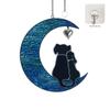 Colgante de Perro Caliente Transfronterizo Colgante Creativo de Luna Pareja Perro Colgante de Vidrio con Patrón de Agua Colorido Colgante Conmemorativo Creativo