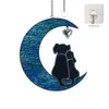 Venta Caliente Transfronteriza Colgante para Perro Mascota Colgante Creativo de Luna Pareja Perro Colgante de Vidrio con Patrón de Agua Colorido Colgante Conmemorativo Creativo