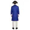 Disfraz de Presidente azul, cosplay de George Washington colonial, disfraz de escenario estilo anime, animación francesa, transfronterizo