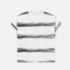 Camiseta de manga corta a rayas de algodón 100% para hombre, verano, holgada y cómoda, comodín casual, hombros caídos, marca de moda, para parejas