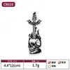 Parche Bordado de Tela con Cabeza de Calavera Fantasma Guitarra de Rock Insignia Parche de Banda de Rock Estilo Punk Blanco y Negro Parche Parche