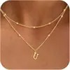 Collar con Colgante de Inicial de 26 Letras Transfronterizo Europeo y Americano de Amazon Exquisito Chapado en Cobre Oro de 14K Personalizado Simple Moda Joyería