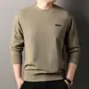 Nueva playera de manga larga y cuello redondo para hombre 2024 Primavera y Otoño Suéter de papá para llevar debajo o encima Camiseta básica Top para mediana edad