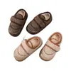 Nuevas Pantuflas de Felpa y Algodón 2025 para Mujer Otoño e Invierno Exterior de Lana de Cordero Bolsa con Velcro Tacón Zapatos de Algodón Cálidos para Interiores para Mujer