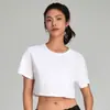 Camiseta de yoga de algodón puro para mujer, de manga corta, corte holgado, adelgazante, disimuladora, ligera, transpirable, camiseta deportiva corta para primavera y verano