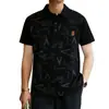 Comércio Exterior Transfronteiriço Masculino Manga Curta Marca da Moda Gola Camisa Camisa Polo Estilo Coreano Slim Fit Lapela Meia Manga Camiseta de Verão