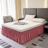 Nuevo Estilo 2025 Falda de Cama Elástica Estilo Princesa Francesa Blanca con un Dobladillo que Cubre la Parte Inferior Sin Encaje en la Superficie de la Cama