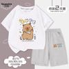 Lindo Traje de Verano de Algodón de Capibara para Niños y Niñas, Pantalones Cortos Casuales para Niños, Conjunto de Dos Piezas de Manga Corta, Estilo Nuevo