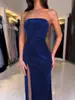 2026 Nuevo Estilo de Verano Vestido de Tubo Brillante para Niñas Fiesta de Cumpleaños Elegante Vestido de Noche Falda Sexy con Abertura